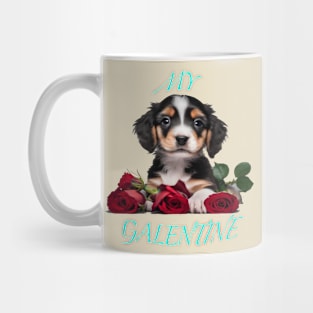 Bed of roses Galentines puppy Mug